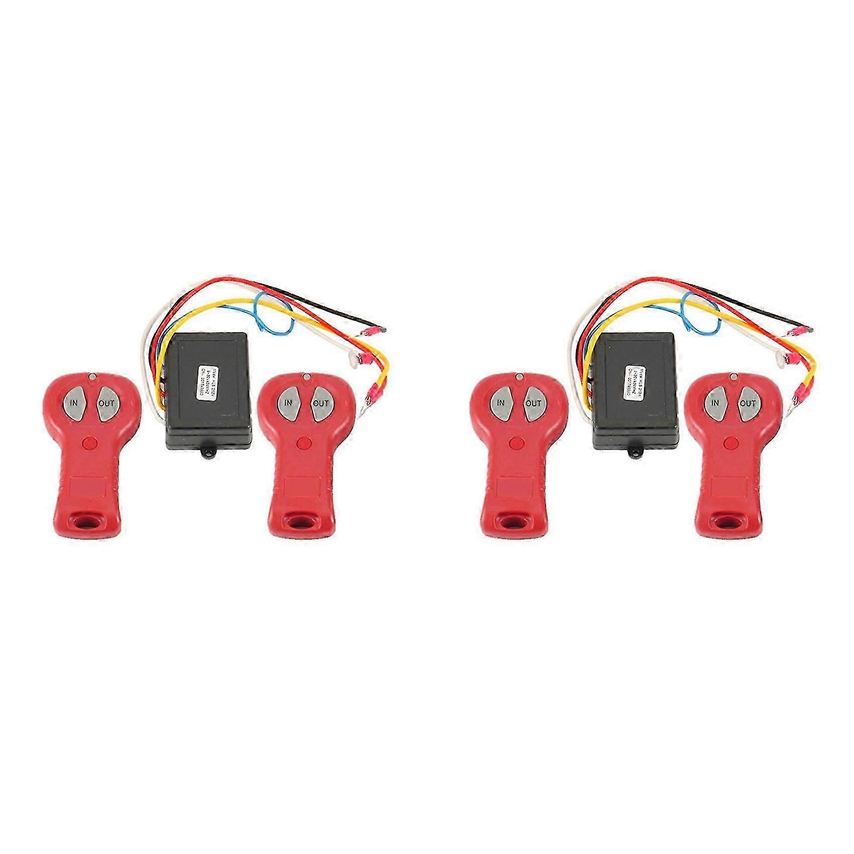 2X Wireless Electric Winch Remote Control Kit Relay Winch Control System Universal Handheld Switch top