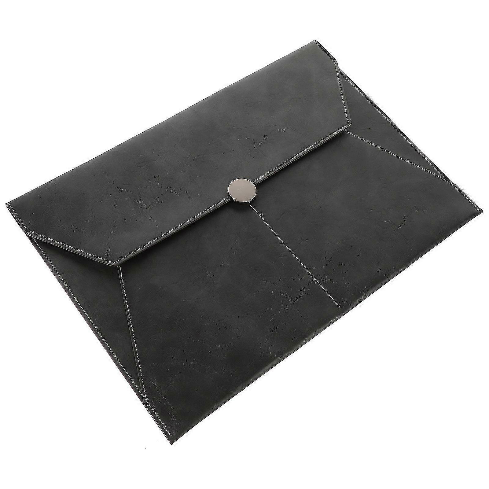 File Holder Document Folder Office Supplies Grey Document Organizer Button Snap Closure Prevent Documents from Falling Out 1Pack