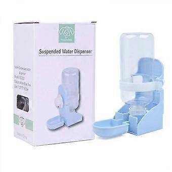 Wasserfütterung, Haustierkäfig hängender Wasserspender, hängender automatischer Kleintier-Wasserflaschenschale für Kaninchen-Igel-Hamsterblau