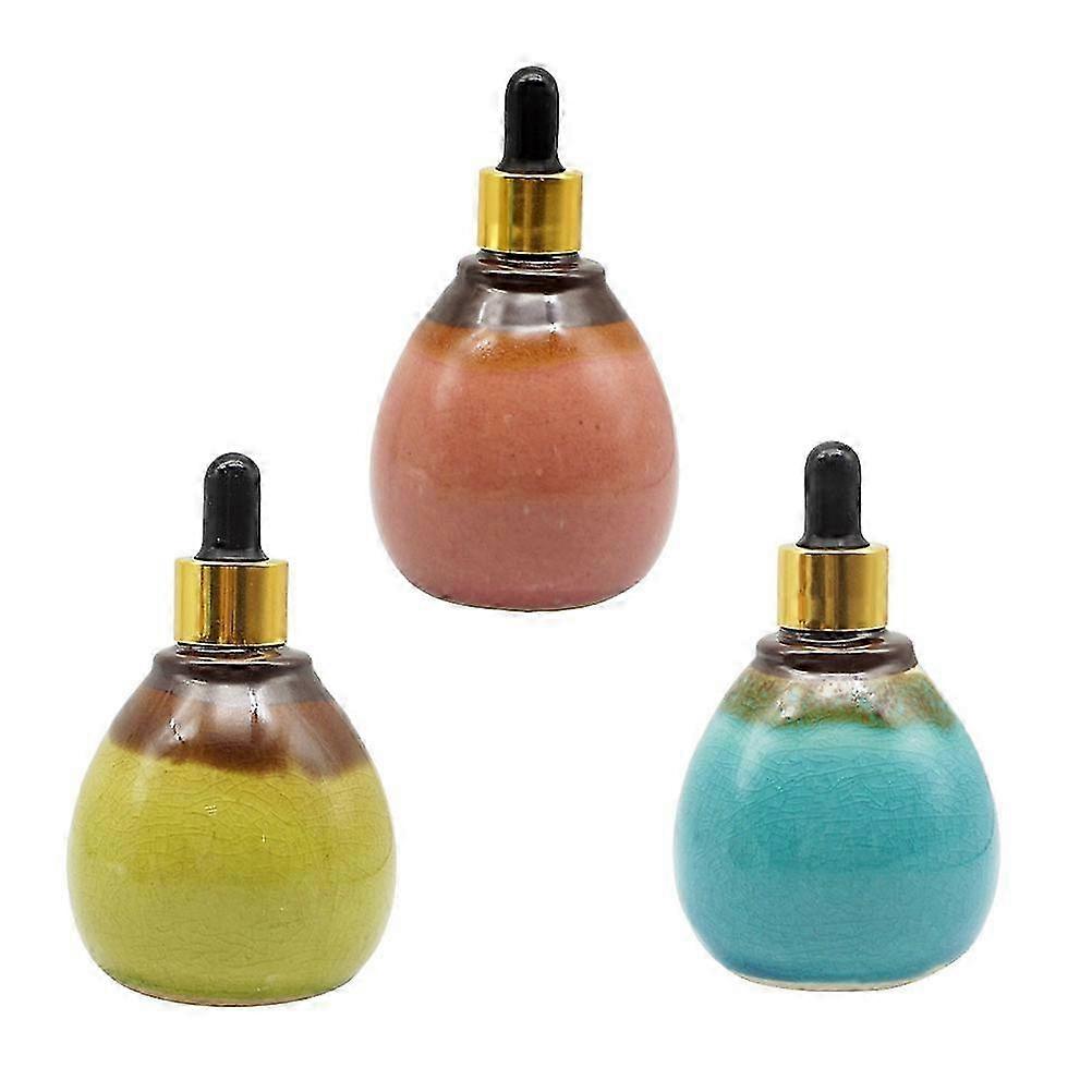 Refillable Ceramic Bottle Essential Oil compatible with Storage 3Pcs 50ml Set