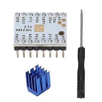 Schrittmotortreiber TMC2208 V1.2 Modulzubehör mit Kühlkörper und Schraubendreher, kompatibel mit 3D-Drucker-Motherboards