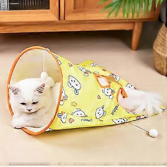 Foldable Interactive Cat Tunnel Toy, Crinkle Sound, Polyester Material, for Kittens