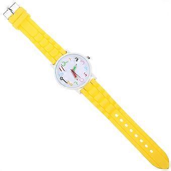 1 PZ Orologi Per Bambini Orologi Al Quarzo Tempo Creativo Apprendimento Orologi Da Polso Orologi Per Studenti (Giallo)