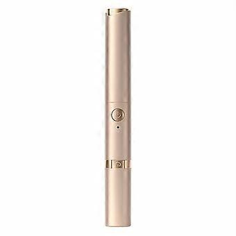 Heated Eyelash Curler and Eyebrow Trimmer, 2 Temperature Modes Anti-Burn Electric Eyelash Curler with USB Rechargeable, Gold Metallic Finish