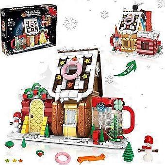 Christmas Gingerbread House Building Block Kit - 628 Pieces, Fun STEM Toy for Kids, Perfect Holiday Gift!