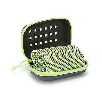 Toalha refrescante de secagem rápida, macia, respirável e com absorção de suor, ideal para esportes, corrida, ioga e academia. Acompanha caixa para armazenamento.