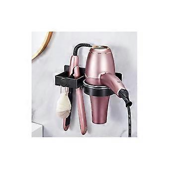 21x6x5cm Hair Dryer Holder, Hair Dryer and Straightener Holder for Bathroom/Bedroom/Hotel, Hair Dryer Holder No Drilling with Adhesive/Screws, Wall Mo