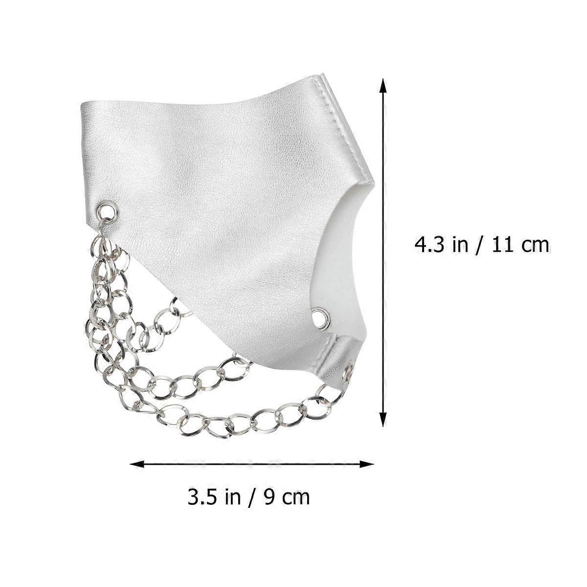 Chain Gloves Fingerless PU Gloves for
