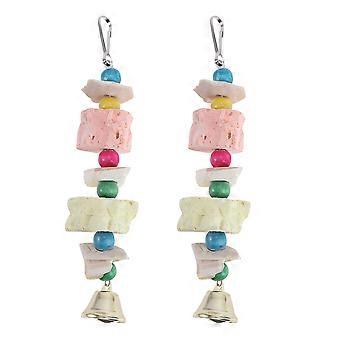 Parrot Chew Toy Cuttlebone Bite Toy for Molars 2Pcs Hanging Plaything