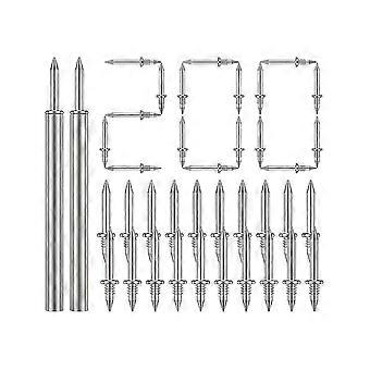 200 Pcs Double-head Skirting Thread Seamless Nail,rust-proof No Trace Skirting Thread Screws Set With 2 Rods, With Nail