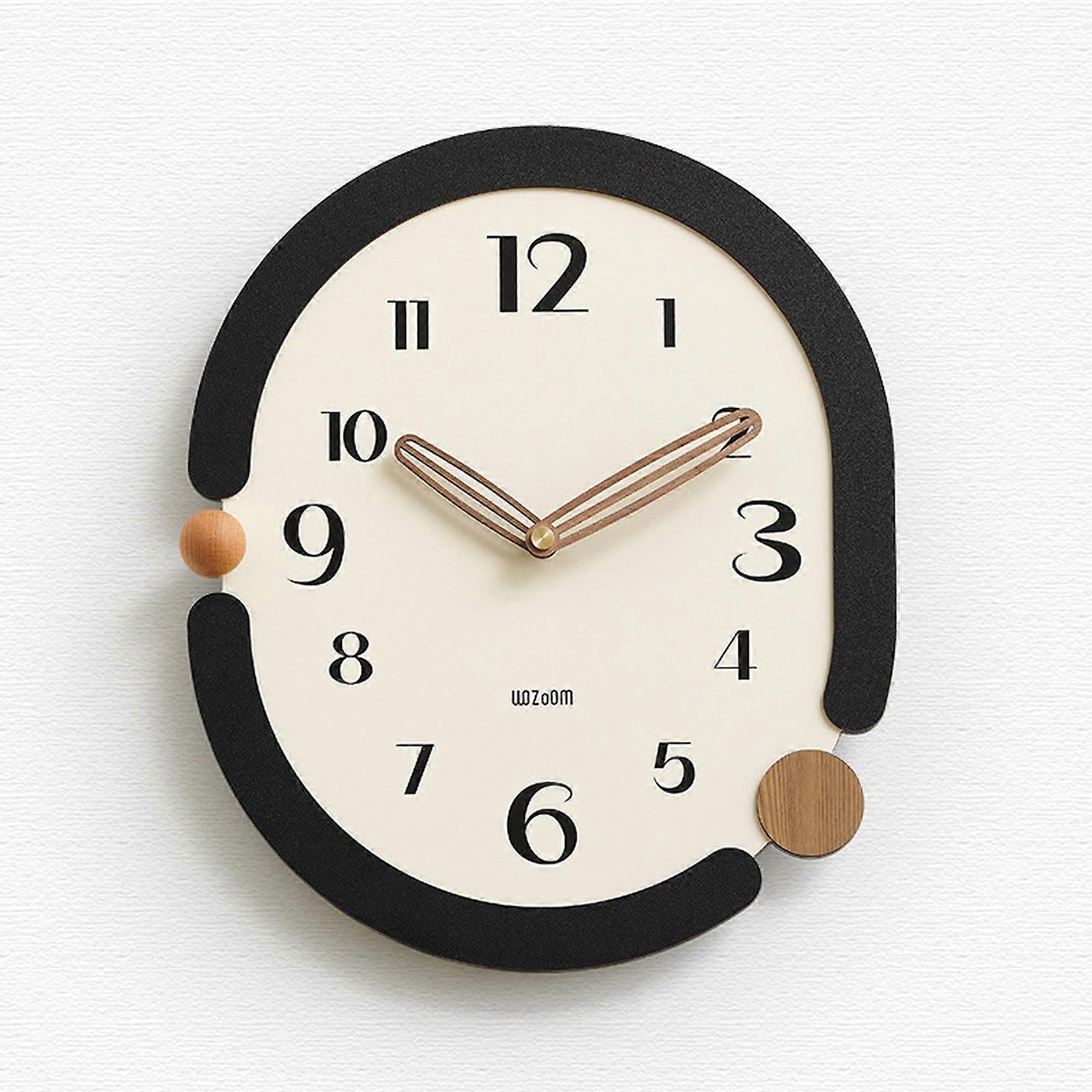 wozoom Retro Oval Wall Clock Silent Decorative Quartz Clock