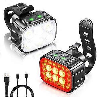 Helt ny cykellygte, USB-genopladelig Ip65 vandtæt LED-cykellygte, flere lysstyrketilstande