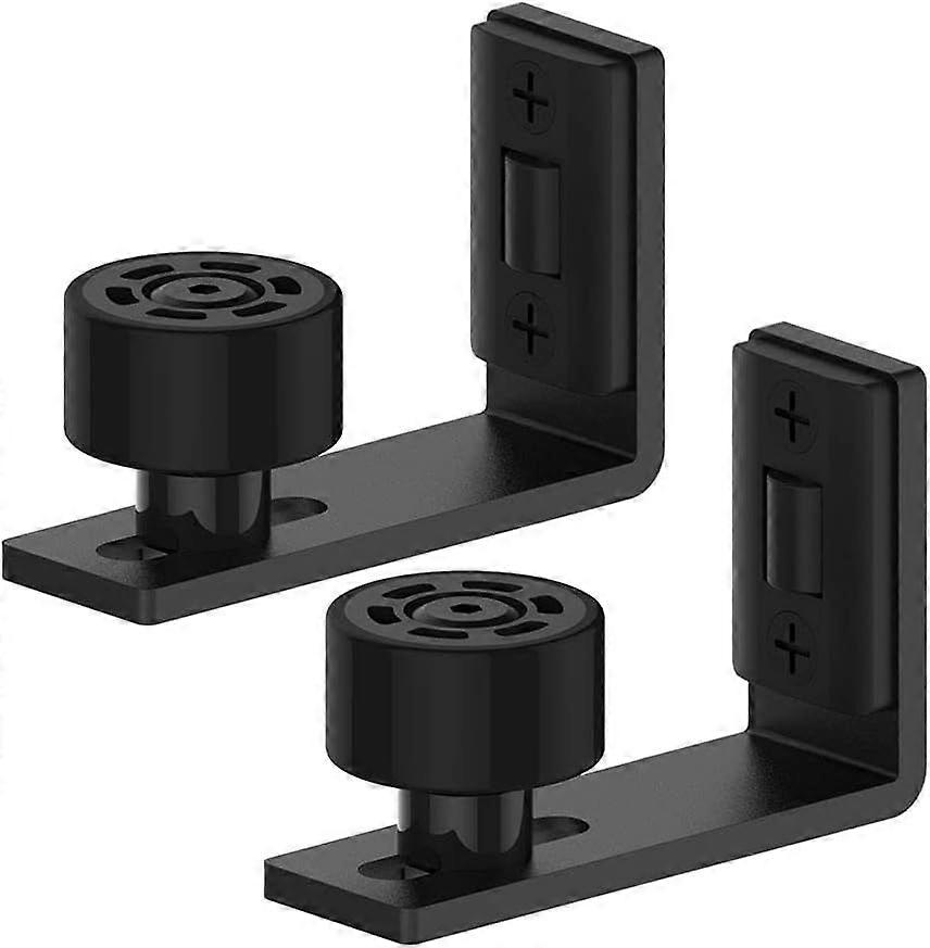Floor Guide 2 Pack Adjustable Sliding Barn Door Bottom Roller Guide Wall Mount Hardware Black