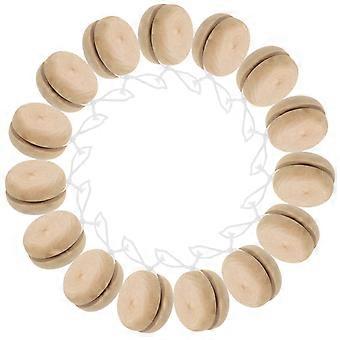 15pcs Hand Painting Yo-Yo Balls Wooden Yo-Yo Balls Children DIY Plaything DIY Accessory