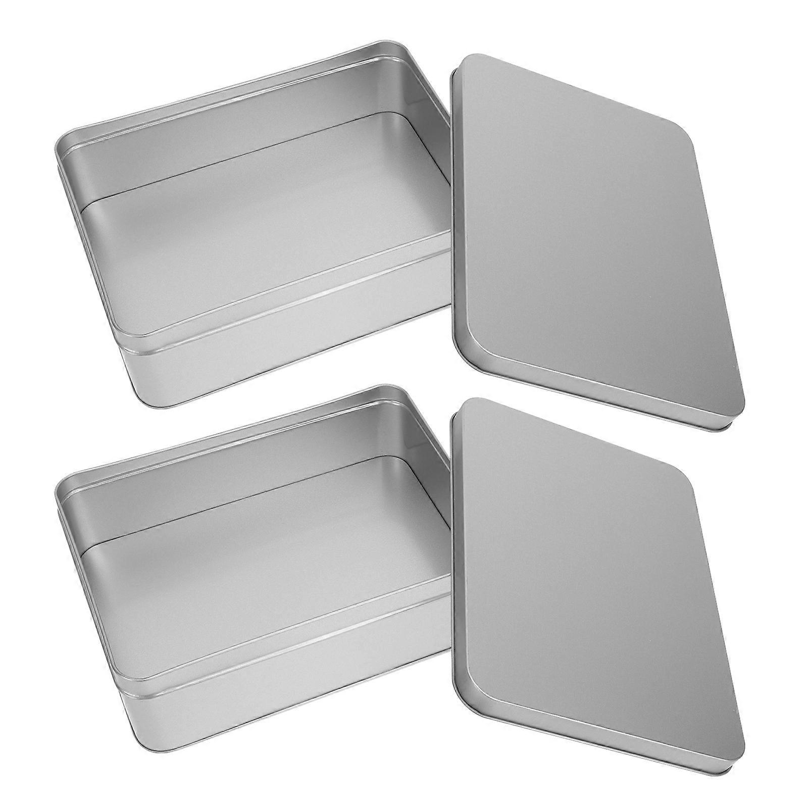 2pcs Large Rectangular Letter Storage Box Iron Boxes Cards Coin Storage Box