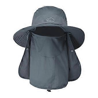 Sun Hat Sunhat Unisex Wide Brim W/ Facial Cover Anti-UV Sun-proof Suitable For Outdoor Hiking And Gardening Fishing Cap