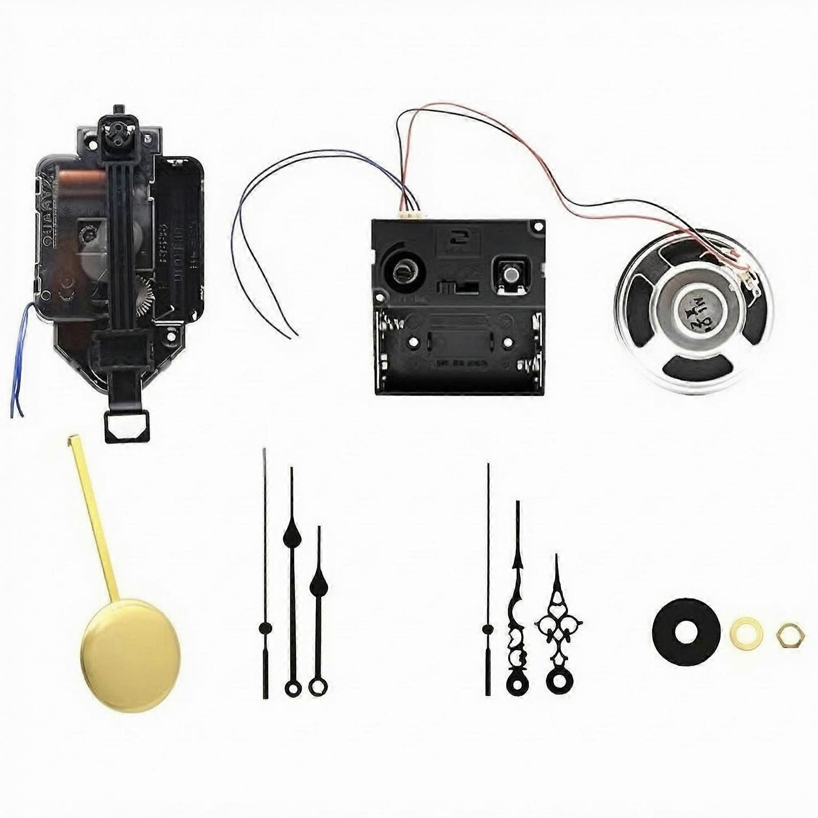 Chiming Wall Clock Movement Black and Gold Pendulum Clock Movement Mounting