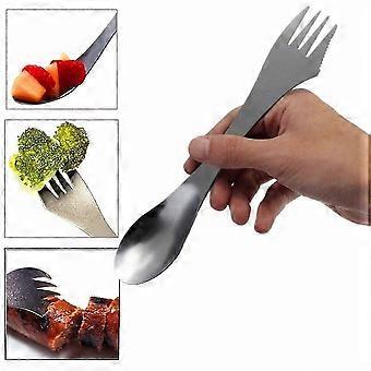 3 in 1 Spork Fork Spoon Camping Utensil Set, Stainless Steel Lightweight for Backpacking Hiking Outdoors