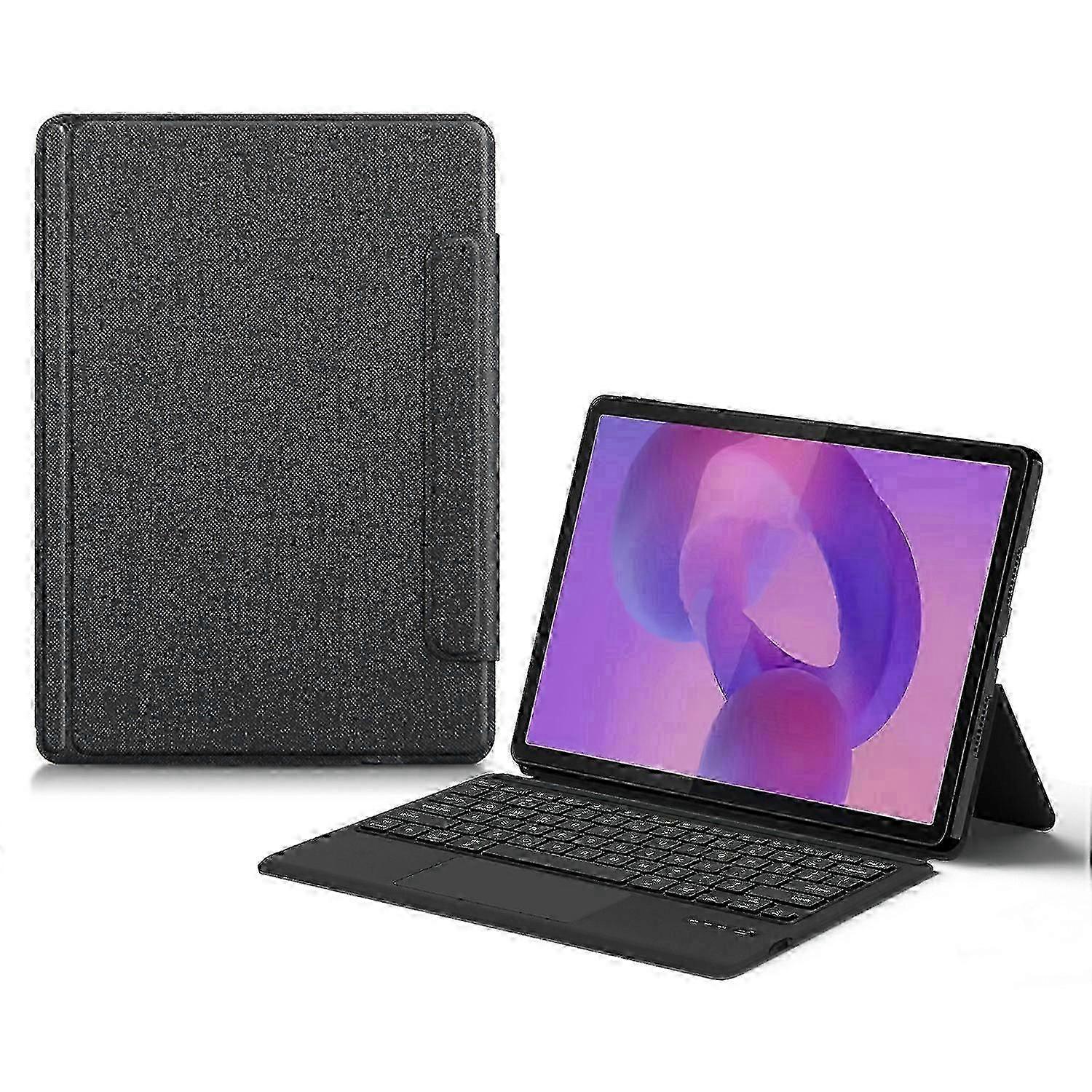 compatible with Lenovo Idea Tab Pro/Xiaoxin Pad Pro 12.7 Leather Case + Touchpad Bluetooth-Compatible Keyboard