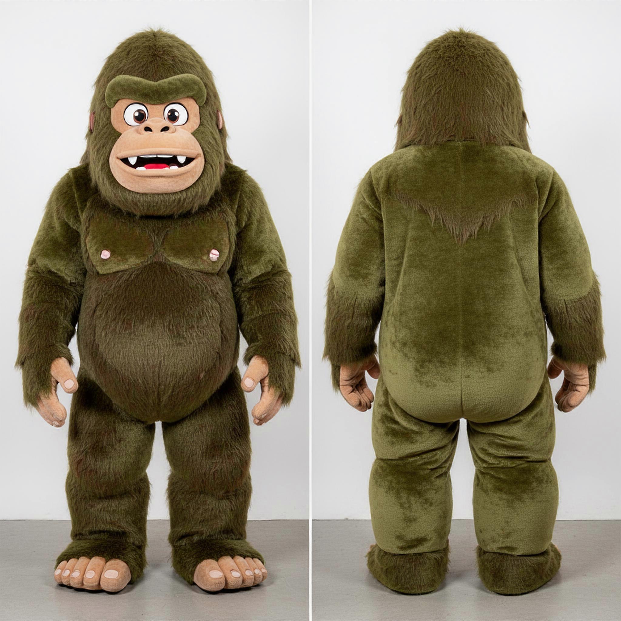 MASTICOT Moss Green Cartoon Sasquatch Mascot