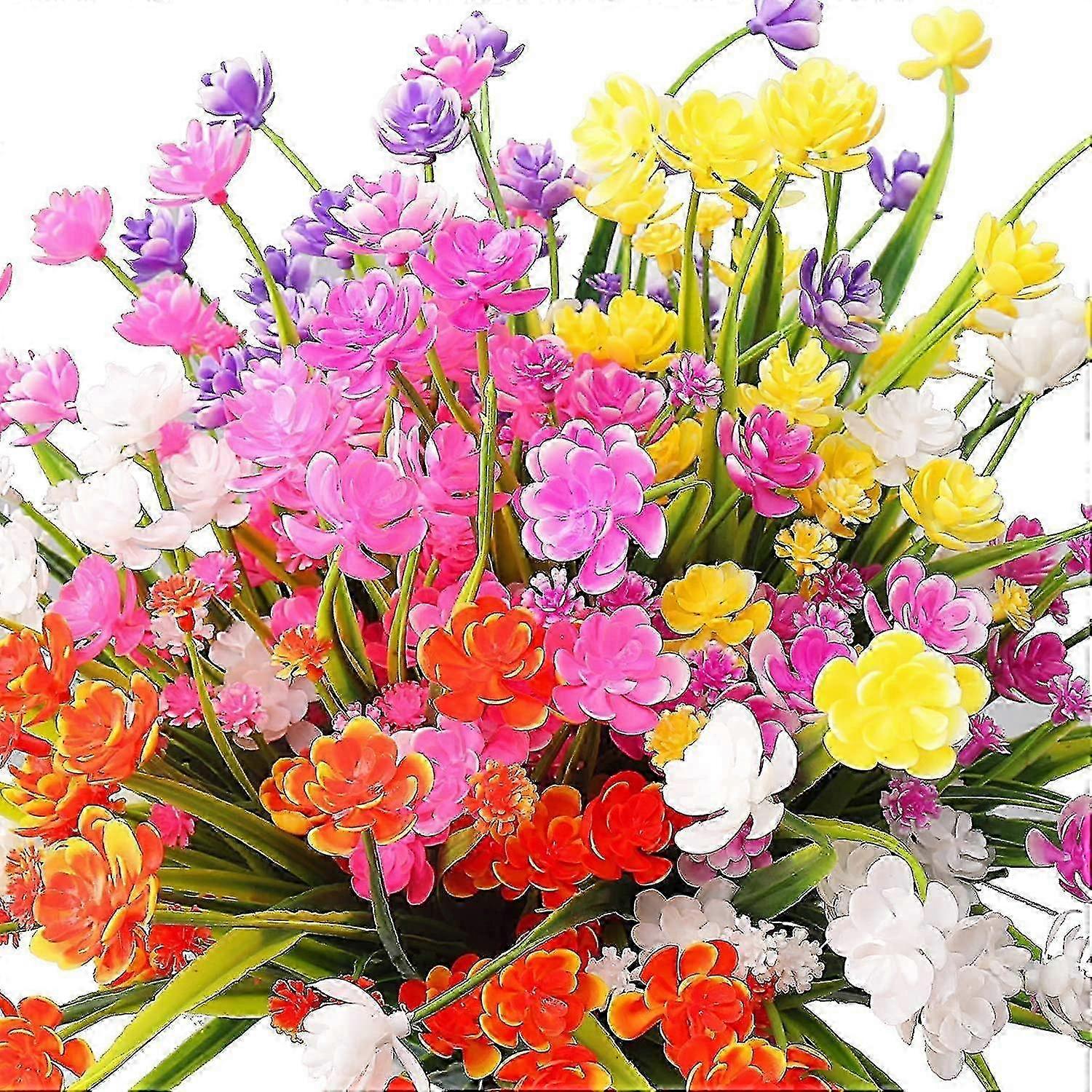 12-Bundle Artificial Flower Set Outdoor