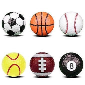 6 palline da golf da allenamento luminose da 42 mm