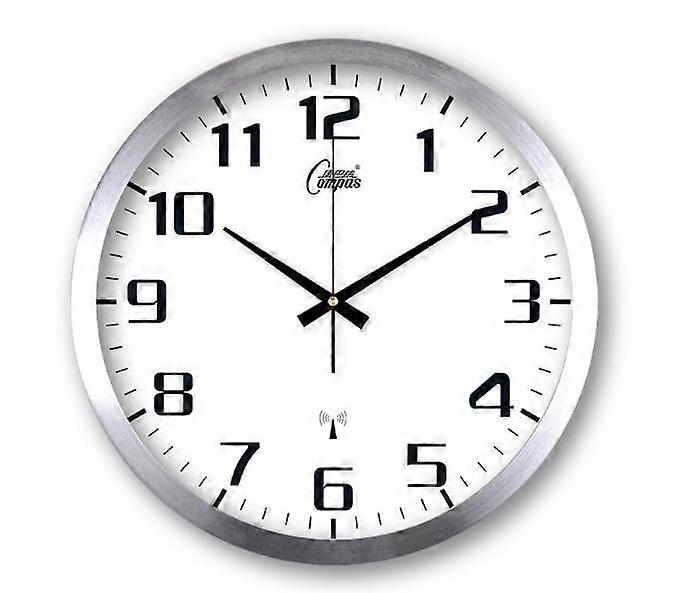 Radio Controlled Wall Clock 30 cm Analogue Silver/White