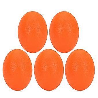 5pcs Silicone Hand Grip Ball Wrist Exercise Strength Training Massage Grip StrengthenerOrange (20 Degrees) Egg Shape (Oval)