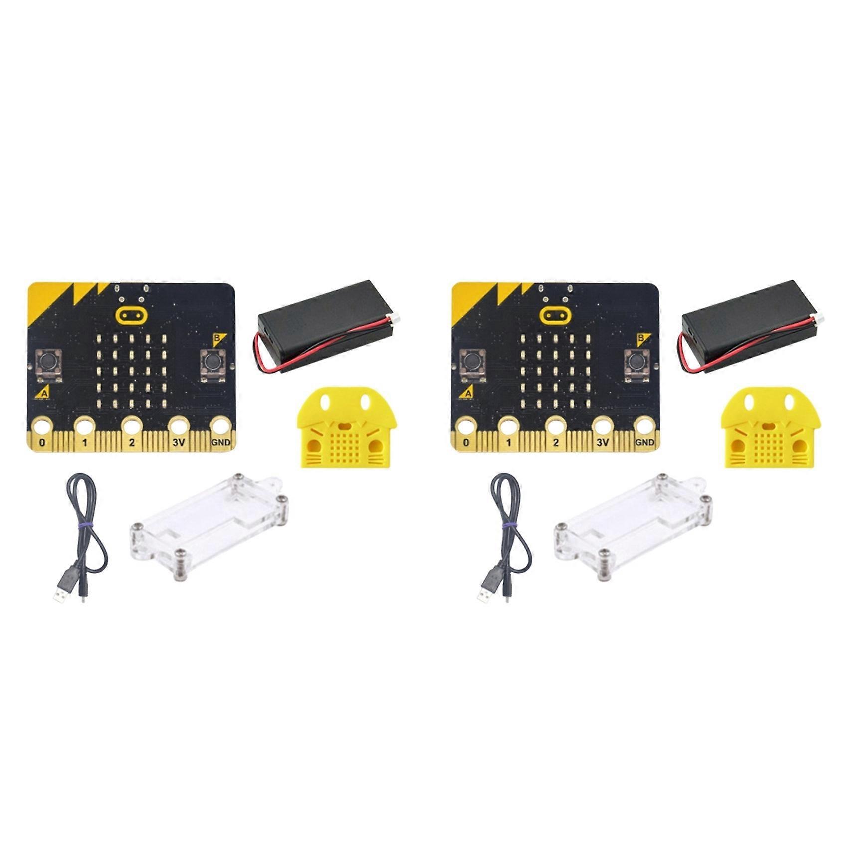 2X BBC Microbit Go Start Kit Micro:Bit BBC Programmable Learning Development Board with Protective Case for DIY Projects