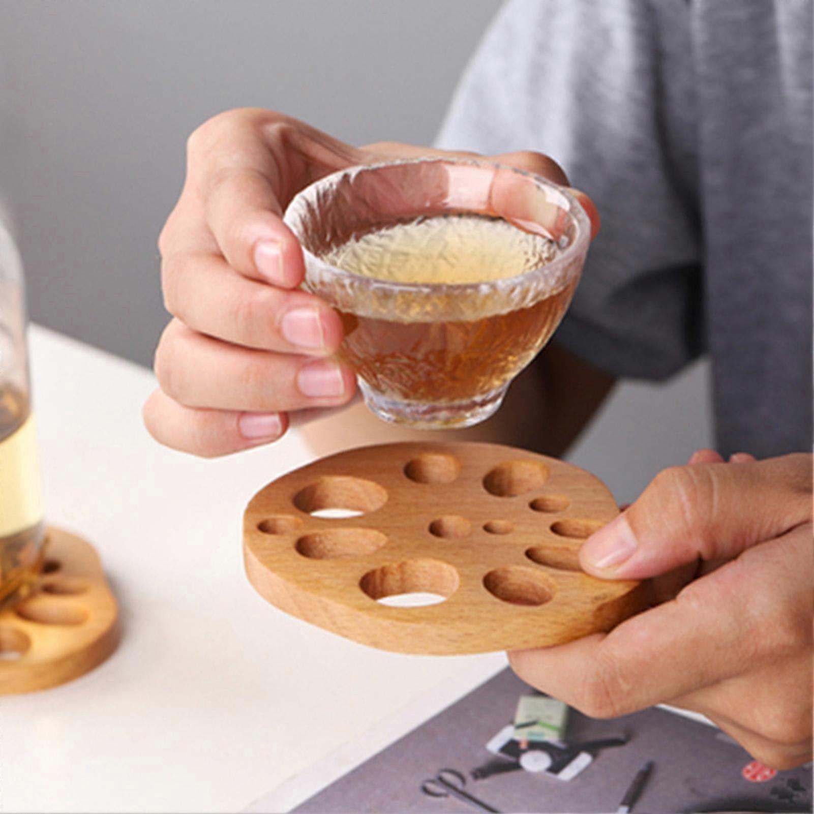 Rustic Beech Lotus Coaster Heat Proof