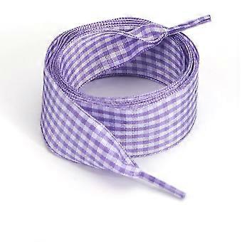 Multicolor Checkered Ribbon Shoelaces Soft Woven Gingham Laces Fashion Upgrade Strings for Casual Board Shoes & Vintage Sneakers