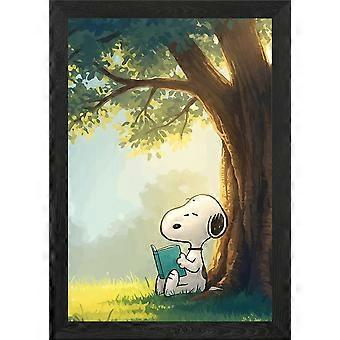 Quebra-cabeça com a imagem do Snoopy lendo debaixo de uma árvore, modelo ZRC1699.