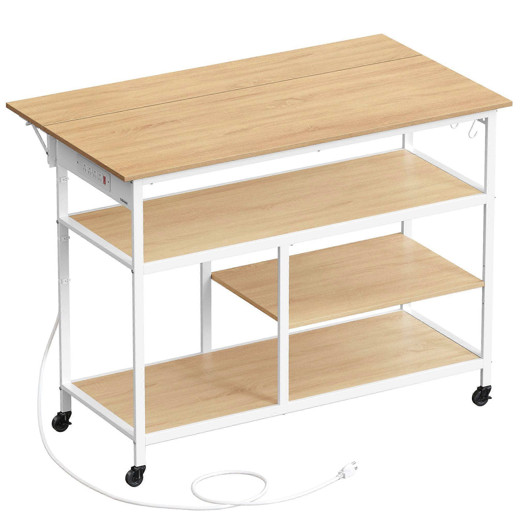 Rolling kitchen island with drop leaf and power outlet 28