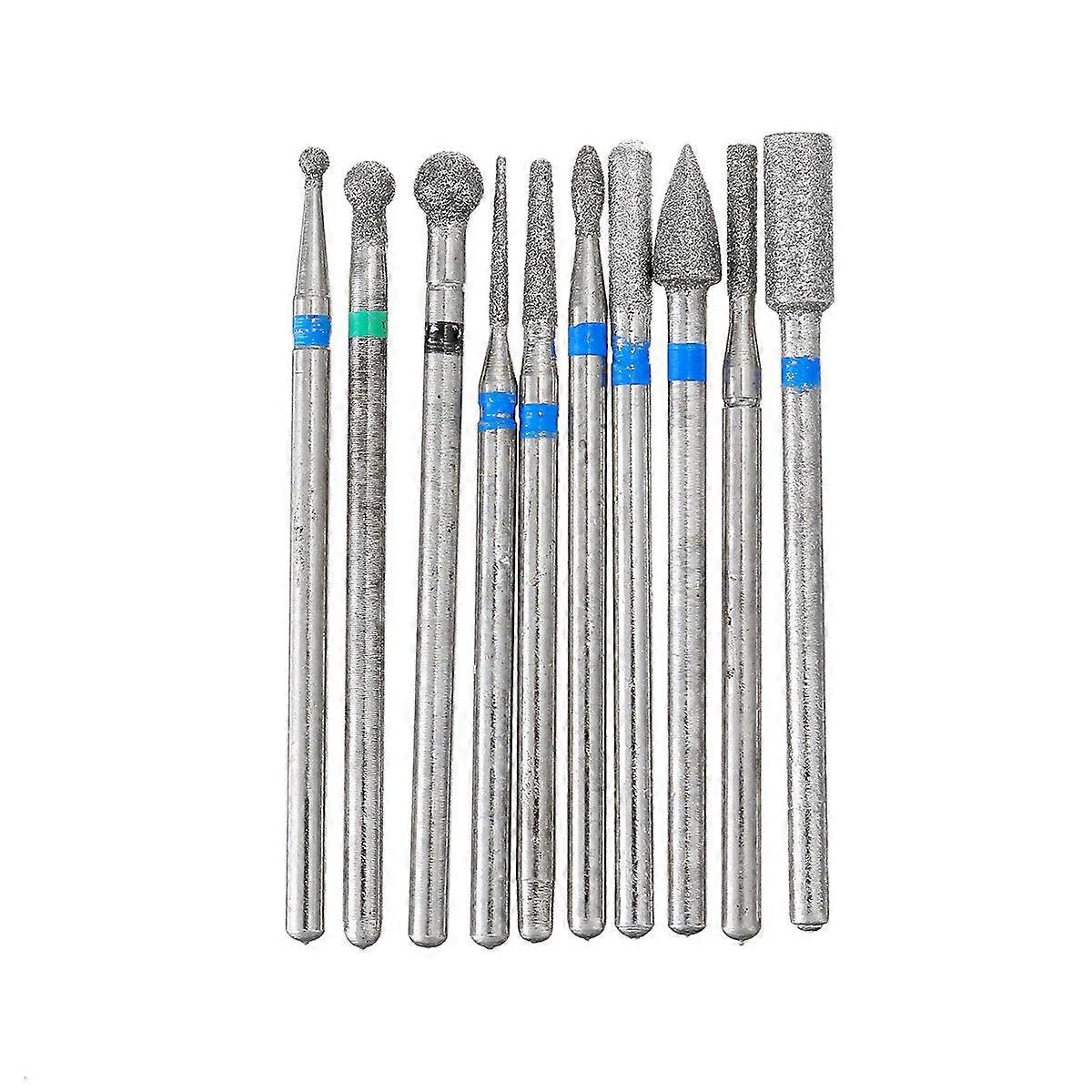 10Pcs Grinding Head Polishing Drill Bits Diamond Bit For Electric Machine