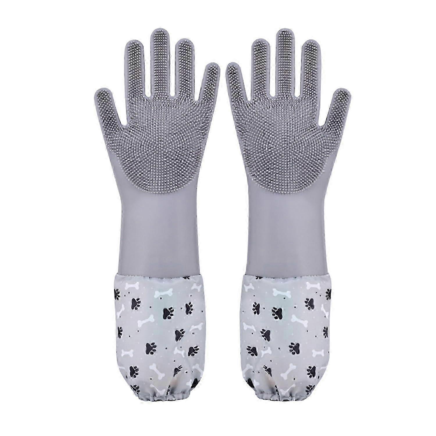 Thick Silicone Pet Bathing Gloves With Bristles