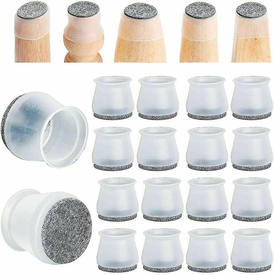 24pcs Silicone Chair Leg Cover Floor Protectors Table Furniture Feet Cap Felt Pads | UK