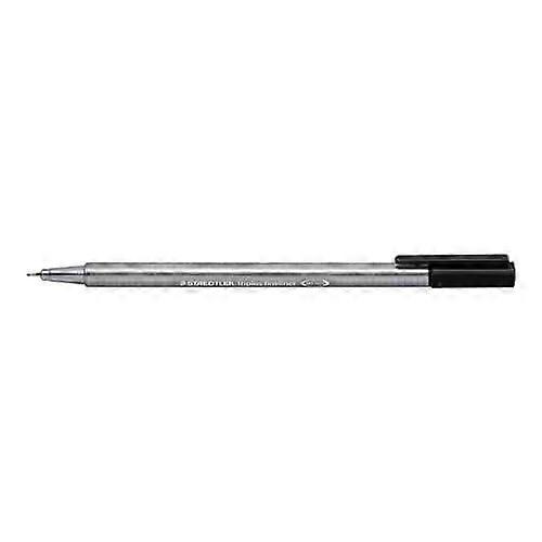 Siyah Staedtler Triplus İnce Uçlu Keçeli Kalem Ergonomik Üçgen Kutu 10 Adet