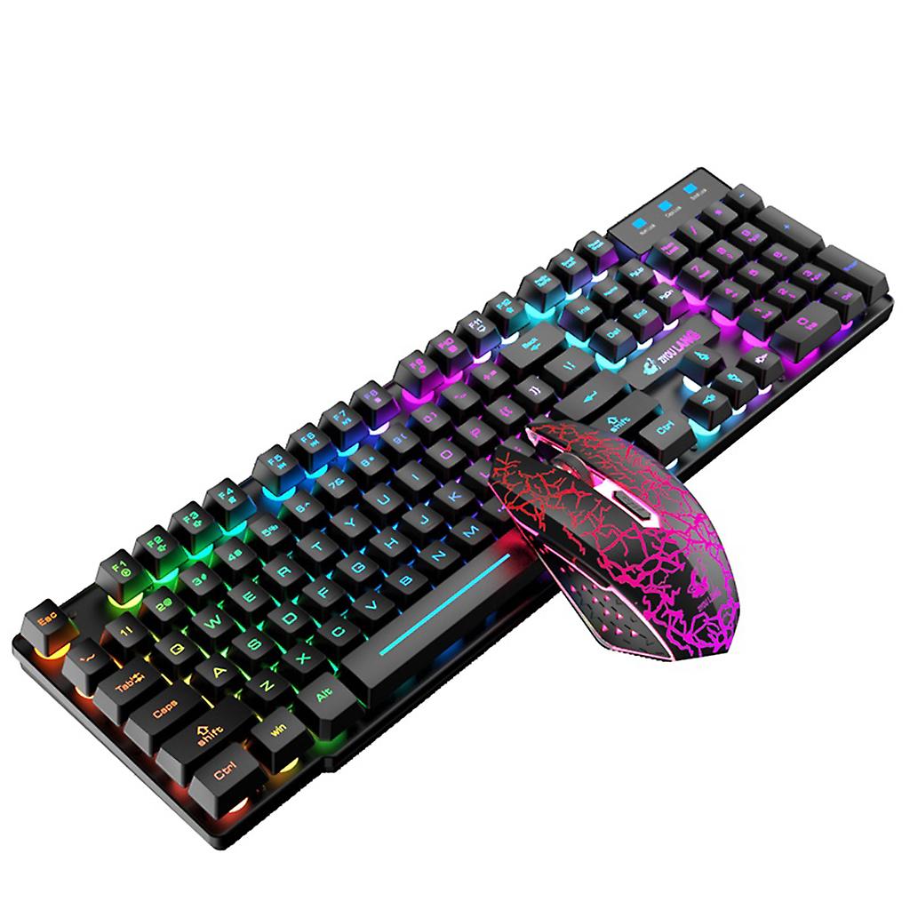 USB Keyboard and Mouse Set RGB LED 3 DPI Adjustable for Windows PC Gamers