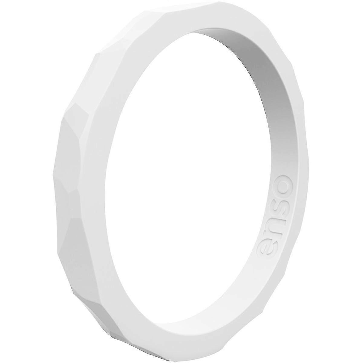 Enso Rings Hammered Stackables Series Silicone Ring - White