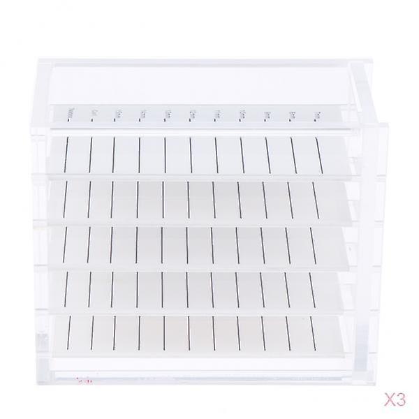 3x Acrylic 5-layer False Eyelash Storage Case Organizer Makeup Glue Pallet