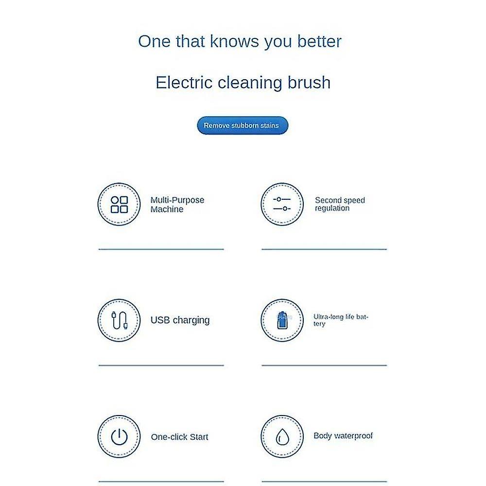 Wireless Electric Cleaning Brush Usb Rechargeable Brush White