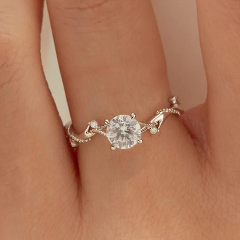 אופנה מעולה טבעת צורת ענף אלגנטית טבעת תפאורה ריינסטון תכשיטים מתנה לנשים יום הולדת ילדה יום השנה של יום האהבה