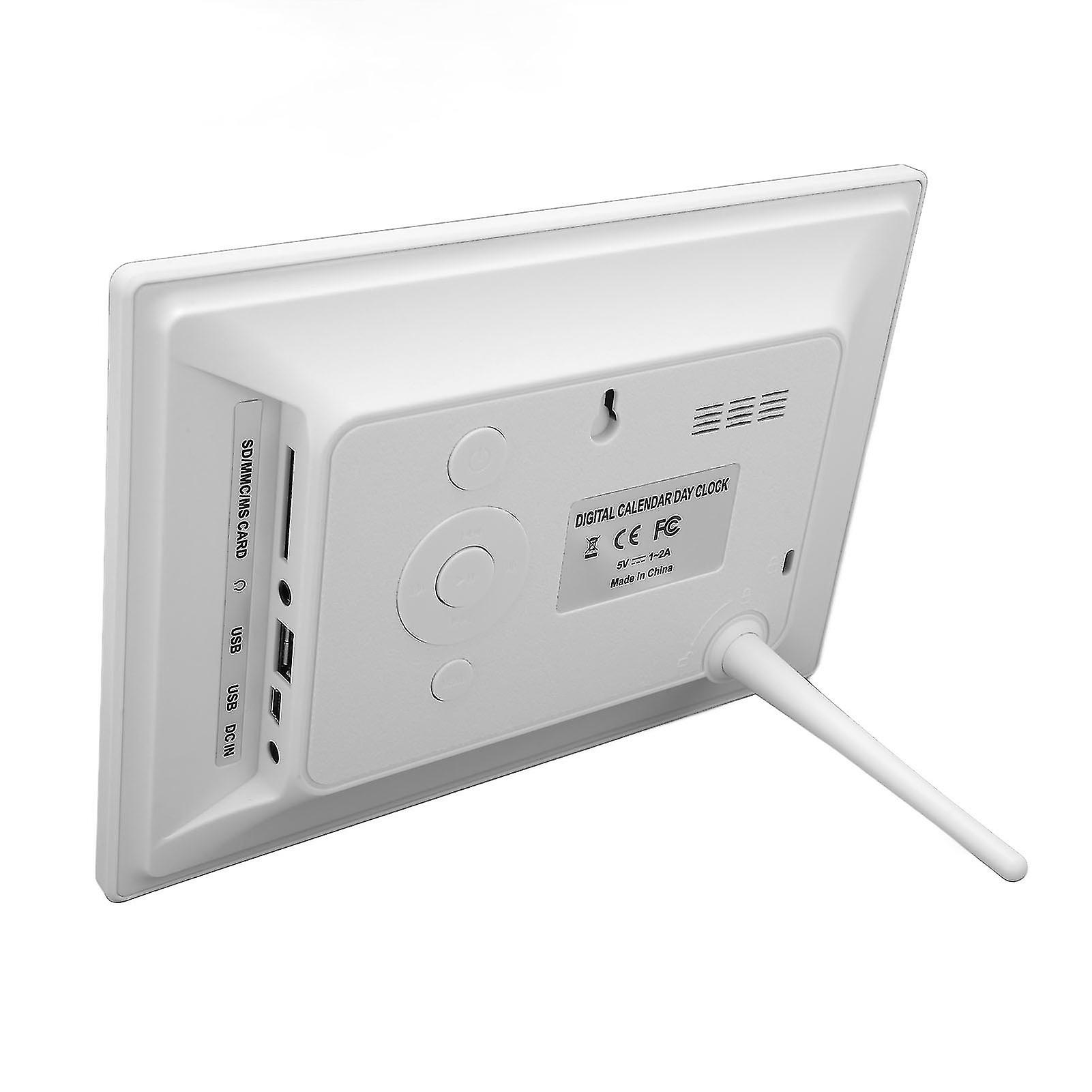 7" Auto-Dimmable Day Clock for Elderly, 8 Languages, Non-Abbreviated Date, EU Plug