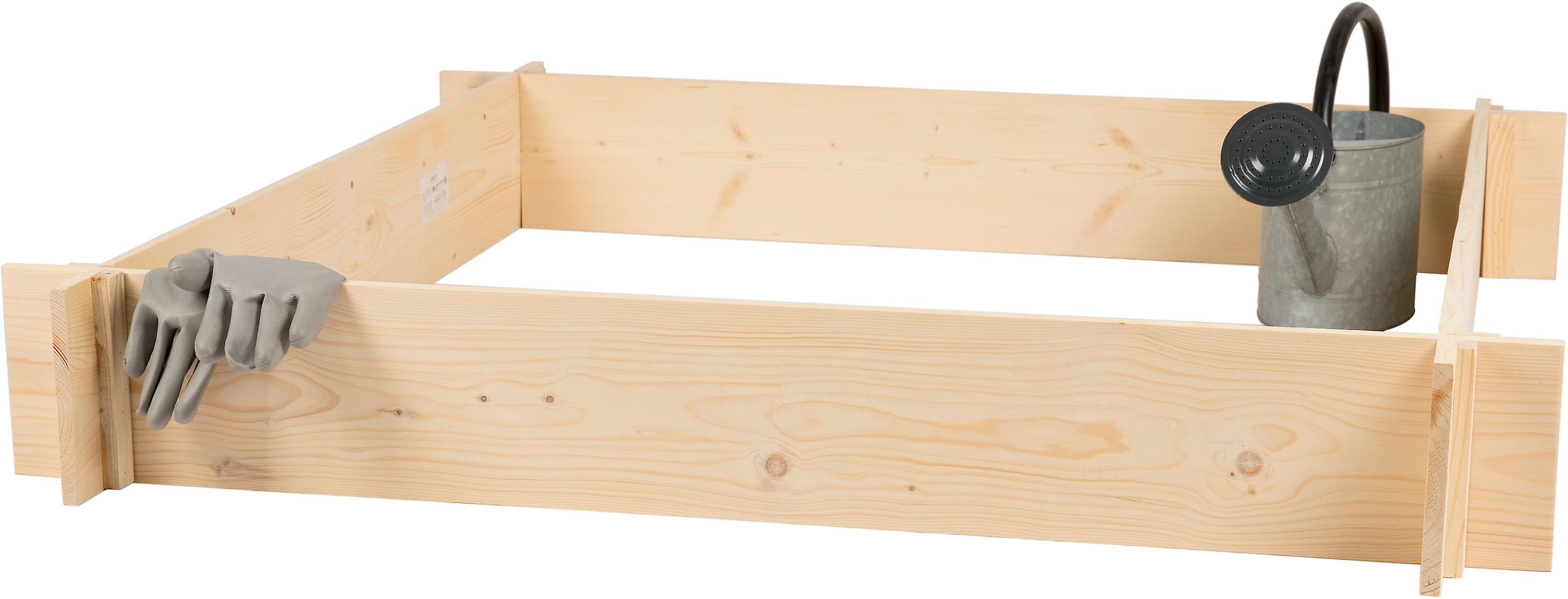 needs&wants 15053: Large raised bed border made of wood for garden terrace, planting bed square herb bed border