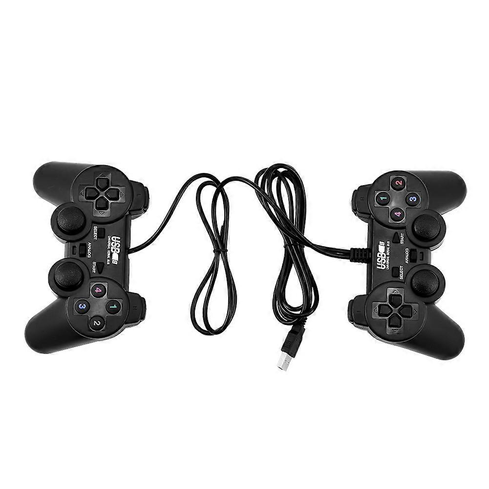 2PCS Universal USB Wired Game Controller Gamepad Dual Shock Vibration Joystick for PC Laptop