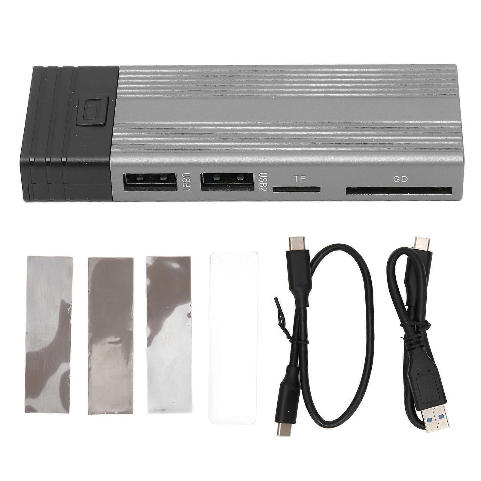 Custodia SSD NVMe USB 3.0 4-in-1, M.2 NGFF, 10Gbps, grigio.