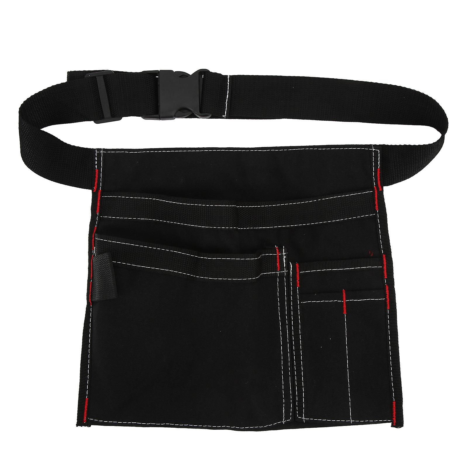 Multi-Pocket Canvas Waist Pouch for Outdoor Tools and Electronics