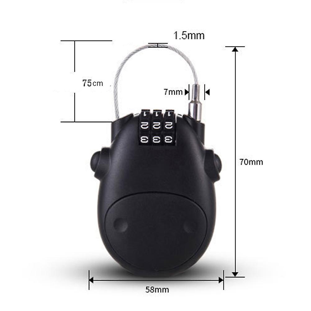Universal Motorcycle Helmet  Lock Telescopic Wire Rope Steel Cable Password Lock
