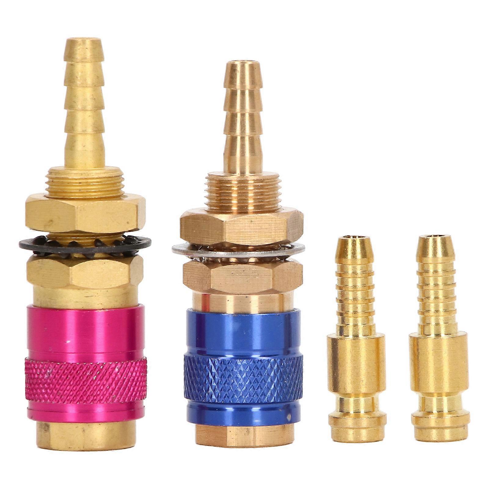 Water Gas Quick Connector Water Cooled Gas Adapter Portable Brass Quick Connector with Plug for PTA DB MIG TIG(6mm)