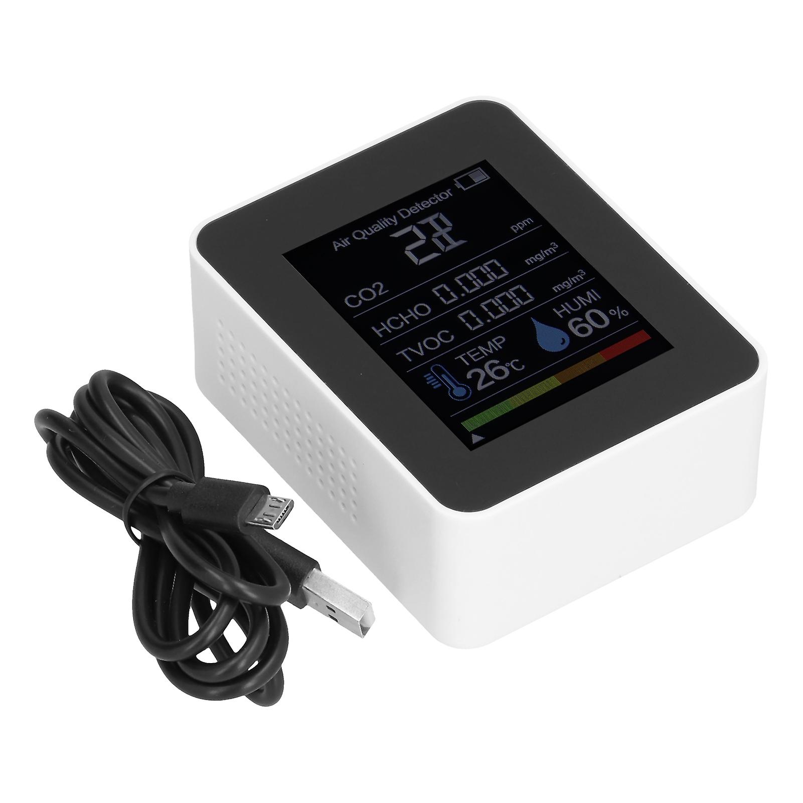 ZNAZ2CO3 Infrared Sensor 5 in 1 Multifunctional Carbon Dioxide Detector for Home(White )